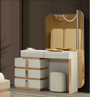 Produktbild von Modern Beige Schminktisch mit Spiegel Höhe 180 cm Möbel