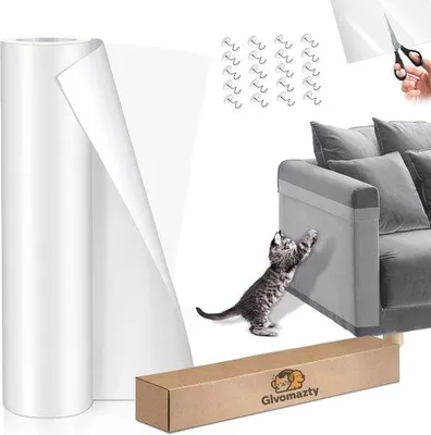 Obrázek produktu pro Ochrana proti škrábání koček na lavici, průhledná, 20 x 300 cm, ochrana proti škrábání pro kočičí polštáře