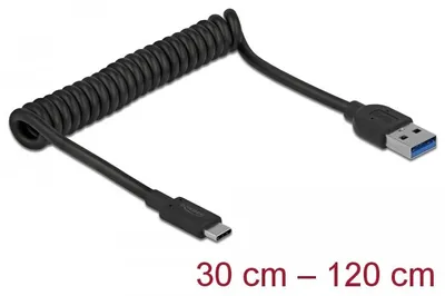 Produktbild von DeLOCK 85349, 1,2 m, USB A, USB C, USB 3.2 Gen 2 (3.1 Gen 2), 10 Gbit/s, Schwarz