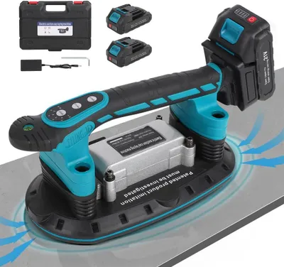 Produktbild von Fliesenvibrator 12000VPM Fliesen Fliesenmaschine,250KG Fliesenrüttler Nivelliermaschine,6 Gänge Einstellbarer Boden Fliesen Vibrationsgerät mit 2Akkus