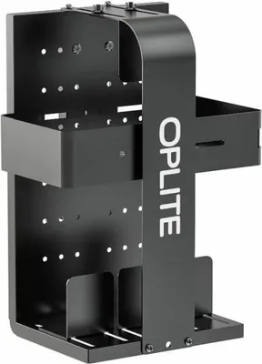 A black metal console mount with the OPLITE logo on the side.