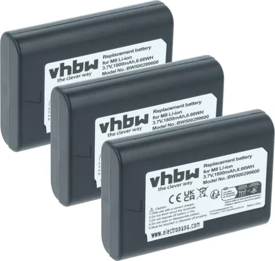 Produktbild von vhbw 3x Akku kompatibel mit Leica M8, M8.2, M9, M9-P, M-E Kamera (1800 mAh, 3,7 V, Li-Ion)