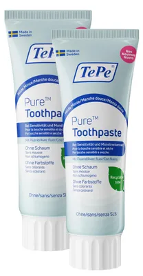 Produktbild von 2er-Set TePe Zahnpasta Pure, Milde Minze