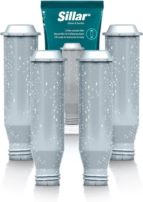 A product shot of Sillar water filter cartridges and their packaging.