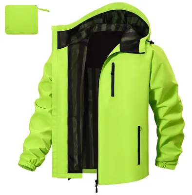 Imagen del producto de Omgoods - Chaqueta de forro polar impermeable para hombre - Ligera y transpirable, ideal para actividades al aire libre