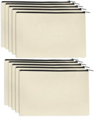 Produktbild von Weißes Leinwand-Etui mit Reißverschluss, 10-teiliger DIY-Koffer, für Malen und Reisen