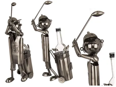 Imagen del producto de Soporte para botellas metálico, ideal para golfistas, de aproximadamente 42 x 26 cm