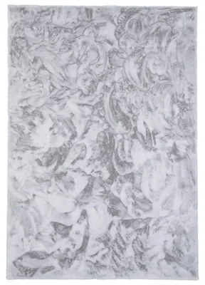Produktbild von Luxus Super Soft Kunstfell Teppich Plush Pastell Einfarbig, Größe:60x90 cm, Farbe:Hellgrau
