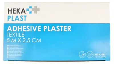 Productafbeelding van Hekaplast Hechtpleister Textiel 5M X 2.5 Cm (12 stuks)