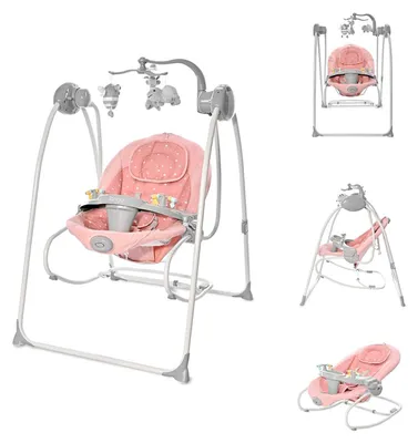 Produktbild von Lorelli Babywippe elektrisch Tango 2 in 1, Fernbedienung, MP3, Timer, Mobile rosa pink