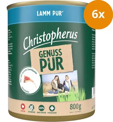 Produktbild von Christopherus Pur - Lamm 800 g, Adult, jede Rasse, Lamm, 800 g, Ohne Soja