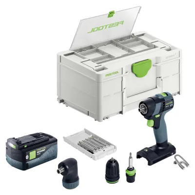 Imagen del producto de Festool TXS 18-Basic-Set Taladro atornillador a batería 18 V 40 Nm sin escobillas + 1 batería 5,0 Ah + Systainer - sin cargador