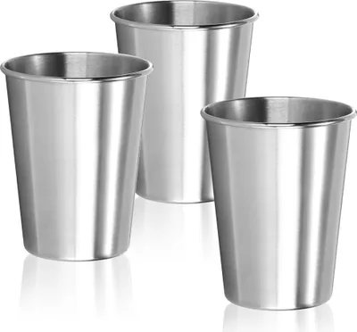 Produktbild von com-four® 3x Edelstahl-Trinkbecher - Becher aus Edelstahl 304 - leichter Campingbecher 260 ml - Reisebecher bruchsicher und BPA-frei