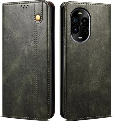 Produktbild von Hülle für Huawei Nova 13 Pro Leder Brieftasche Schutzhülle mit Standfunktion Grün