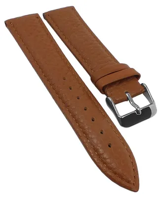 Produktbild von Minott | Uhrenarmband genarbtes Leder braun gepolstert Ton in Ton Naht, Stegbreite:20mm