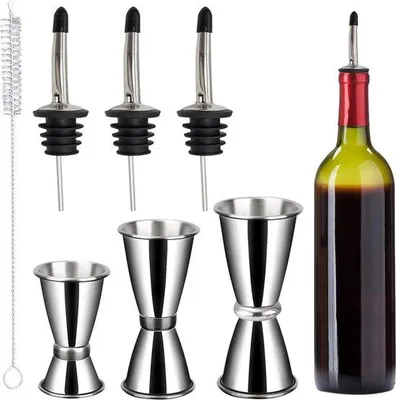 Productafbeelding van Famanu cocktailmaatbekerset, 3-delig - roestvrij staal, inhoud: 1,5 cl / 2 cl / 3 cl / 4 cl / 5 cl