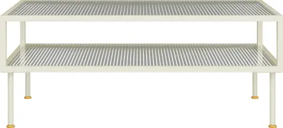 Produktbild von Couchtisch 'Lindau' Stahl mit Glasplatte 100 x 50 x 46 cm Cremeweiß