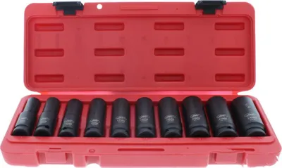 Image de Jeu de douilles à choc JMP 6 pans 1/2 pouce 10 pièces 13-24mm de long