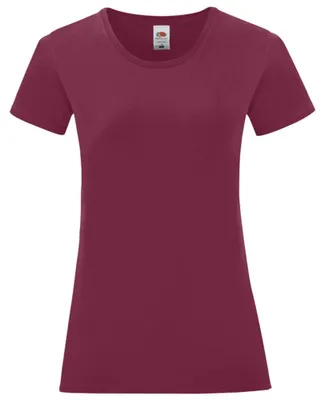 Productafbeelding van Fruit of the Loom - "Iconisch" dames T-shirt, gekamde katoen LT5720 (XL) (Bordeauxrood)