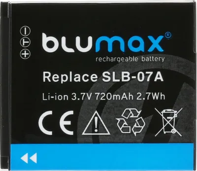 Produktbild von 2x Blumax Akku für Samsung SLB-07A  SLB-07B AD43-00193A 720 mAh(3,7V)