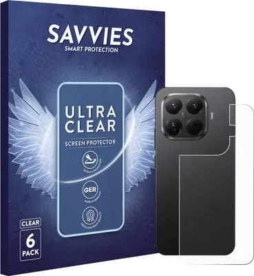 Produktbild von 6x Für Xiaomi 15T Pro (Rückseite) Schutzfolie Savvies Displayschutz Display Schutz Folie Klar Transparent