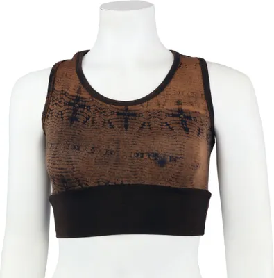 Produktbild von Crop Top - Racerback - Batik - Reptile - schwarz - braun