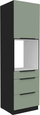 Produktbild von Einbau-Backofenschrank mit Schubladen LUNARA – Breite 60 cm, grün/schwarz