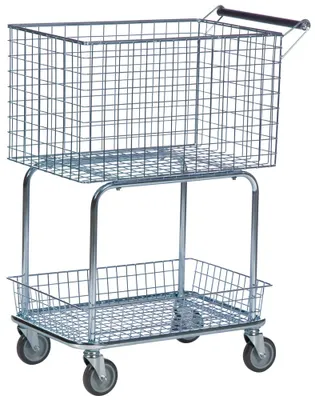 Produktbild von Kongamek Allzweckwagen mit 2 Drahtkörben 690x410x950mm Gummibereifung Ø100mm ohne Bremse