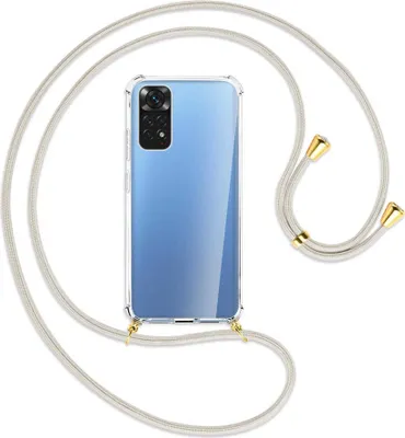 Produktbild von Handykette Backcover-Schutzhülle mit Band (Metall goldfarben) für Xiaomi Redmi Note 11S 4G - broken white