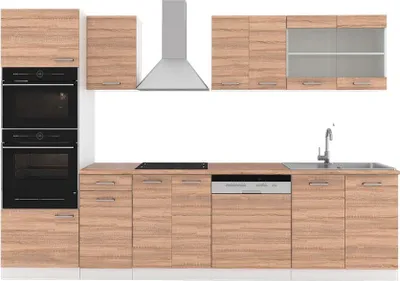 Produktbild von Küchenzeile Vicco R-Line Sonoma 300 cm mit Hochschrank, AP Eiche, Model 42345