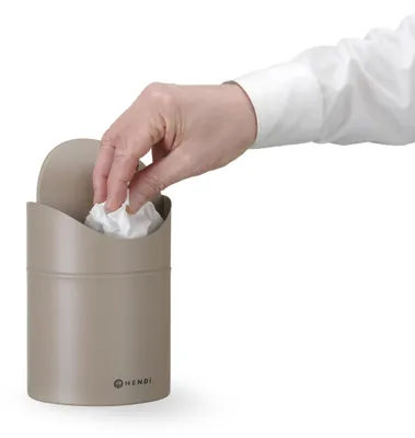 Produktbild von HENDI Tischabfalleimer mit Schwingdeckel 1,2L Metall beige