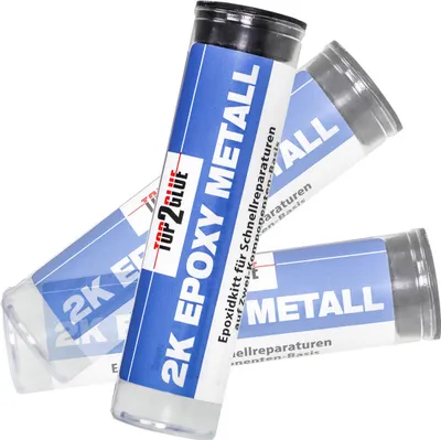 Produktbild von TOP2Glue Epoxy Stick - 2 Komponenten Kleber Knete - Epoxidkit 2k Kaltmetall extra stark, hochfest, wasserfest - Epoxidharz Kleber für Metall, Gusseisen, Edelstahl, Aluminium