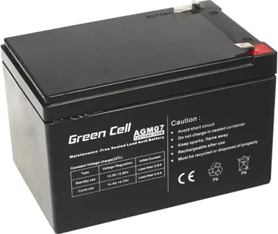 Zdjęcie produktu dla Akumulator Green Cell AGM 12V 12Ah - Akumulator 12 000 mAh kwasowo-ołowiowy (VRLA)