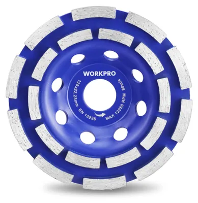 Produktbild von WORKPRO Diamant Schleiftopf 125 mm, Beton Schleifscheibe Doppelreihe