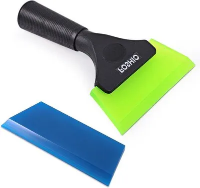 Image de Raclette de douche avec embout en caoutchouc et silicone - Idéal pour le verre - 1 pièce - Noir
