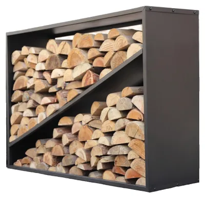 Produktbild von Stahl Kaminholzregal Hugo Schwarz 115x35x80 cm