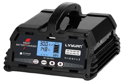 Obrázok produktu pre Nabíjačka batérií, inteligentná, s duálnym napätím, automatické nabíjanie, 12V 5-30A, 24V 5-15A