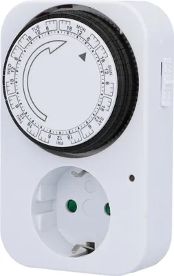 Produktbild von UNITEC Wochen-Zeitschaltuhr mechanisch für Innenbereich IP20, analog, weiß, 2 Stunden-Abstände
