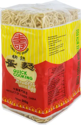 Produktbild von Long Life Brand Schnellkochende Nudeln, mit Ei 500g Quick Cooking Wok, Mie
