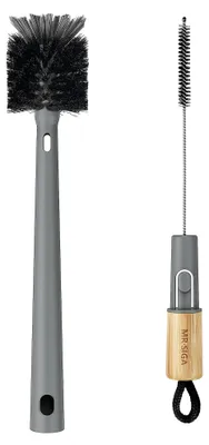 Produktbild von 2-in-1-Flaschenbürste und Trinkhalmreiniger mit Bambusgriff