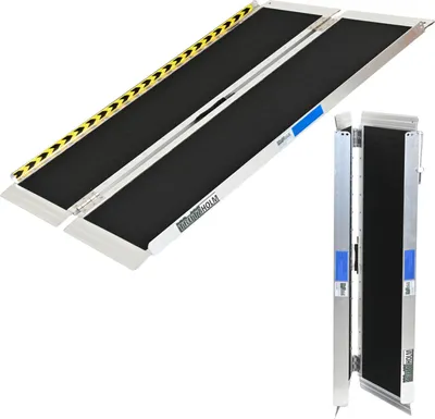 Produktbild von TRUTZHOLM Rollstuhlrampe 122 cm Traglast 272 kg Alu klappbar Antirutsch beschichtet Schwellenrampe