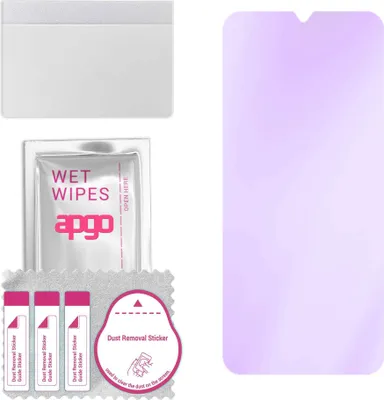 Produktbild von apgo Hybrid Schutzglas, kompatibel mit Samsung Galaxy A31, Anti-Blue, 9H Härte, toller Ersatz für Hartglas, kratzfester Displayschutzglas, Displayschutz, Full Glue
