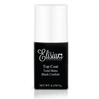 Produktbild von Elisium Top Coat Total Matte matowy top do lakierów hybrydowych Black Confetti, 9g