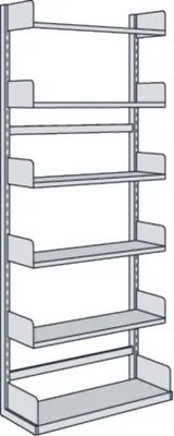 Produktbild von Bibliotheks-Regal Univers einseitig Grundfeld 100x40x225cm mit 6 Böden lichtgrau