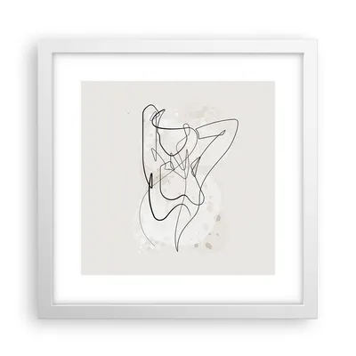 Produktbild von Gerahmtes Poster - Weißer Rahmen - Linie Frau Linie - 30x30 cm - Wand Bild - Wanddeko - Wandbilder - Kunstposter - Wandposter - Bilderrahmen - Bilder - Kunstdruck - Wanddekoration - P2WAC30x30-5119