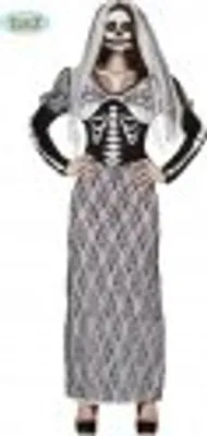 Produktbild von Skelett Braut Kleid Kostüm für Damen Gr. M/L, Größe:L