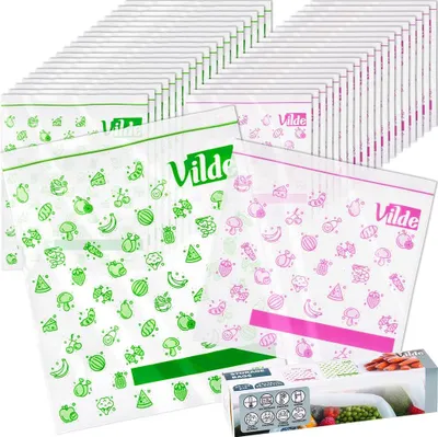 Image de Sachets alimentaires ziplock 20,5x21 cm / 24x29 cm, 40 pcs.