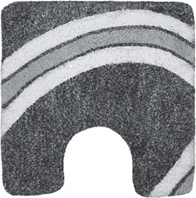 Produktbild von Spirella Badteppich Badematte Duschvorleger Mikrofaser Hochflor | flauschig | rutschhemmend | geeignet für Fußbodenheizung | 55x55 cm | Grau