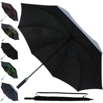 Zdjęcie produktu dla Duży, wiatroodporny parasol golfowy - automatyczny, XL - czarny