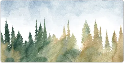 Produktbild von Schreibtischunterlage - 120x60 cm - Mauspad - Tischunterlage - Wald -Aquarelllandschaft